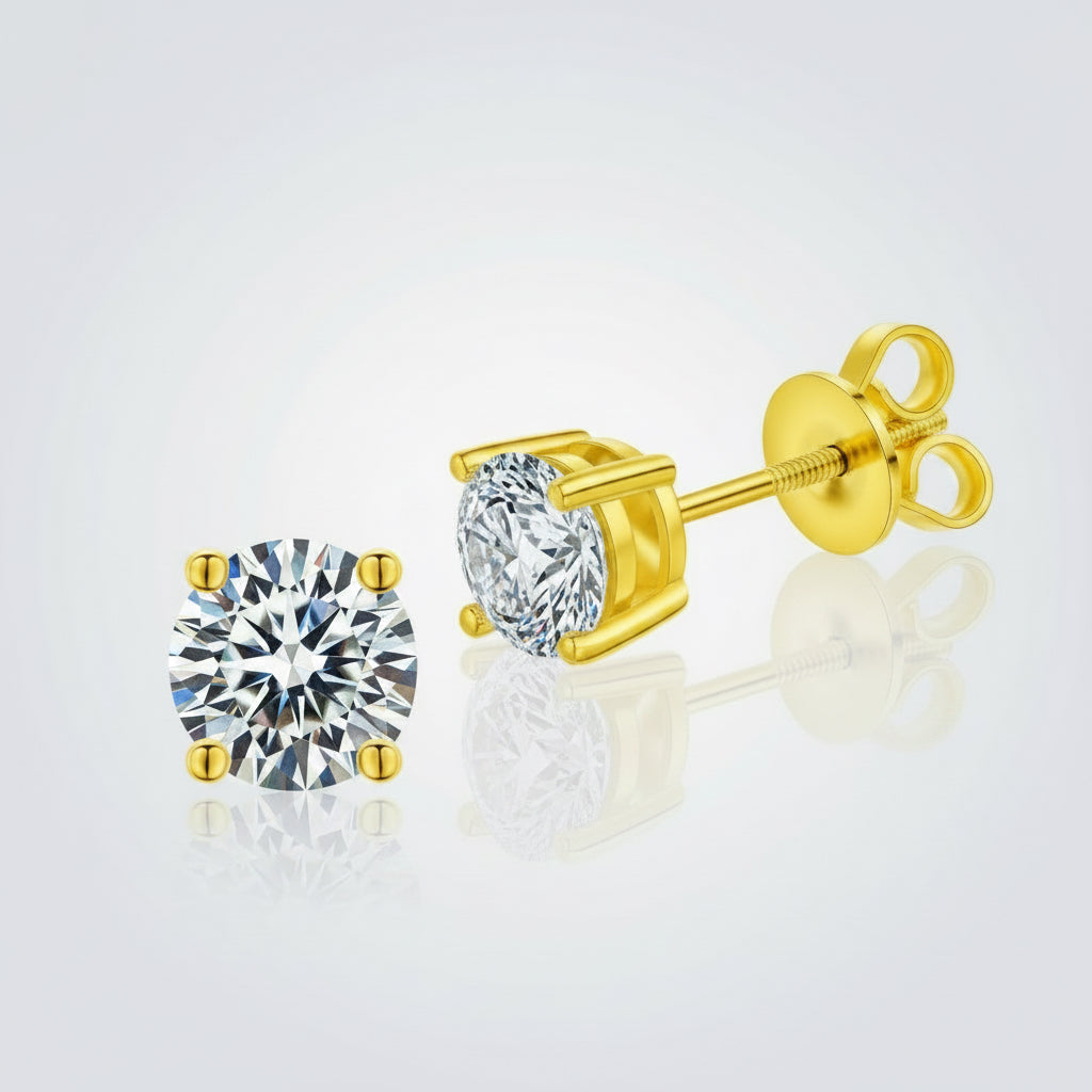Moissanite Stud Earrings detail